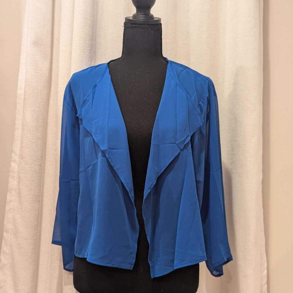 Women's Blue Open Front Jacket